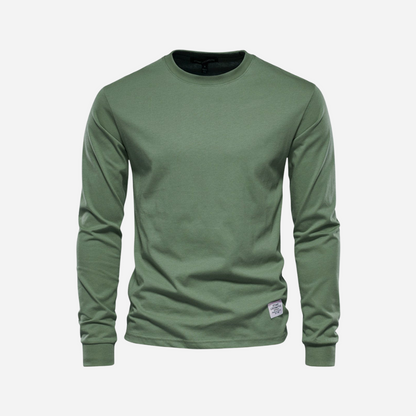 Baumwollshirt für Herren - Langarm & Rundhals für den Winter
