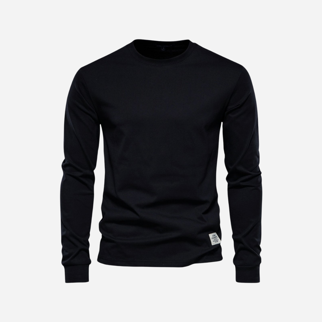 Baumwollshirt für Herren - Langarm & Rundhals für den Winter
