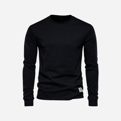 Baumwollshirt für Herren - Langarm & Rundhals für den Winter