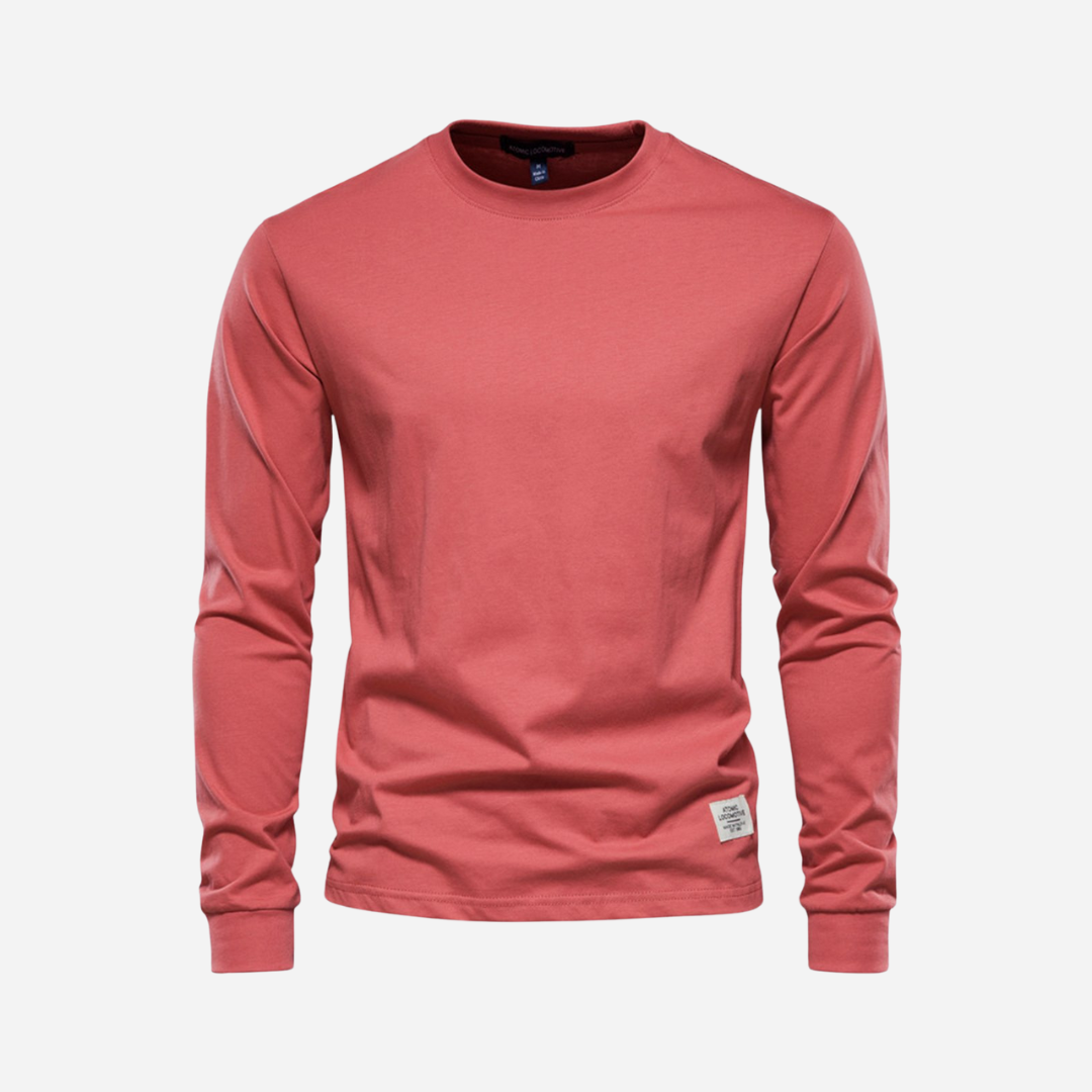 Baumwollshirt für Herren - Langarm & Rundhals für den Winter