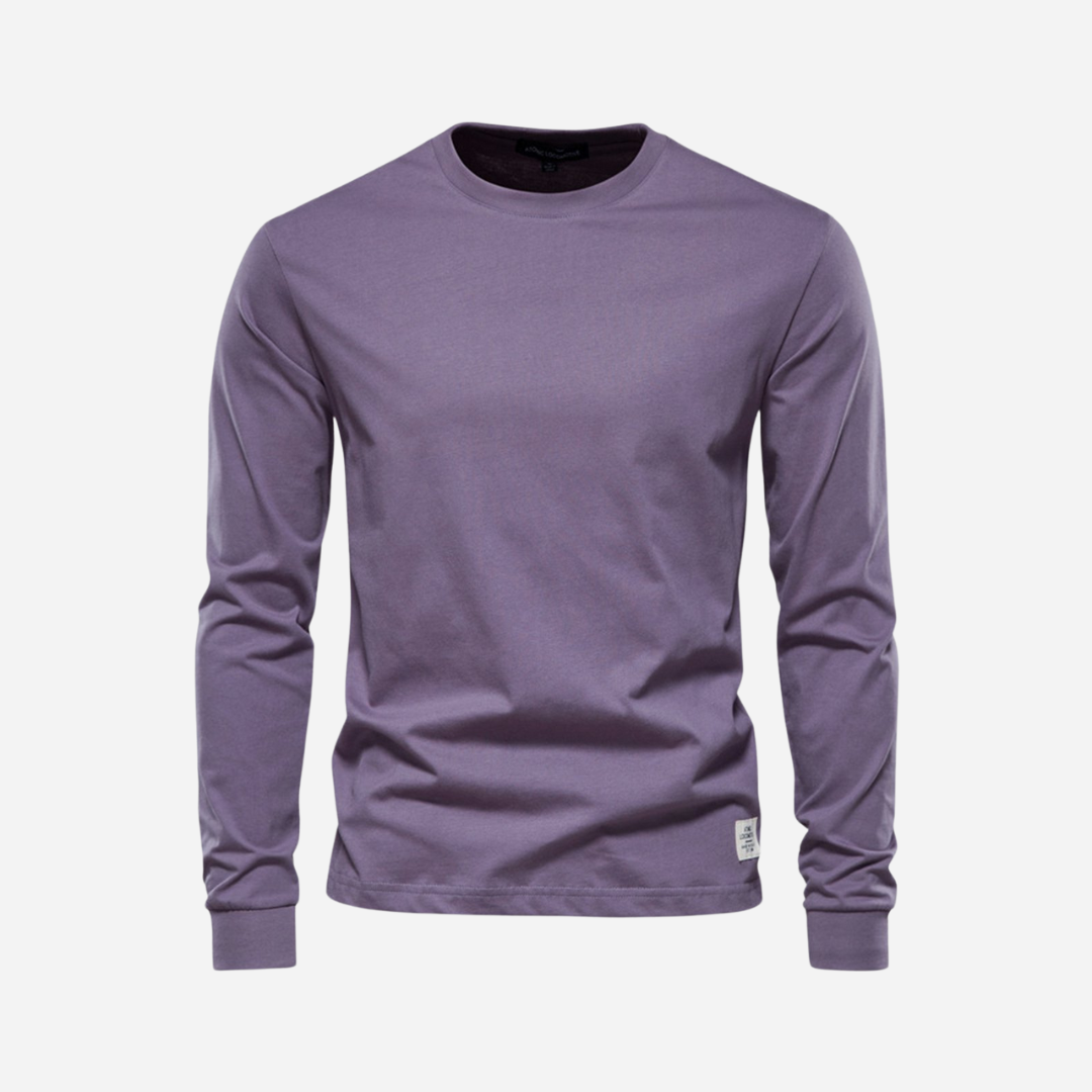 Baumwollshirt für Herren - Langarm & Rundhals für den Winter
