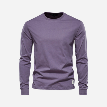 Baumwollshirt für Herren - Langarm & Rundhals für den Winter