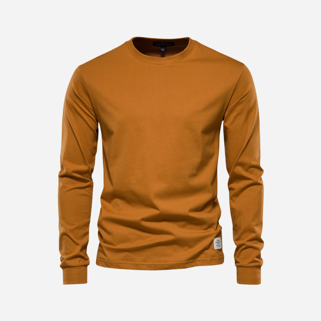 Baumwollshirt für Herren - Langarm & Rundhals für den Winter
