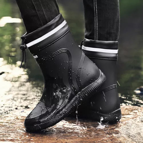 Warme und Wasserdichte Herren-Regenstiefel für den Herbst mit Plüschfutter – Perfekt für nasse Tage