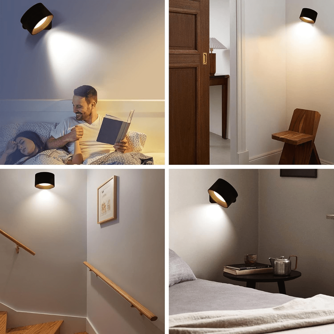 Glow360 | Draadloze, Oplaadbare Wandlamp met 360° Rotatie - Sfeervolle & Flexibele Verlichting