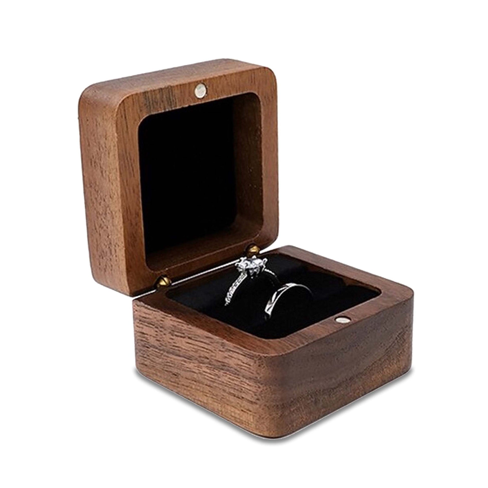 Hochwertige Holz-Schmuckschatulle für Ringe und Ohrringe | Elegante Aufbewahrung