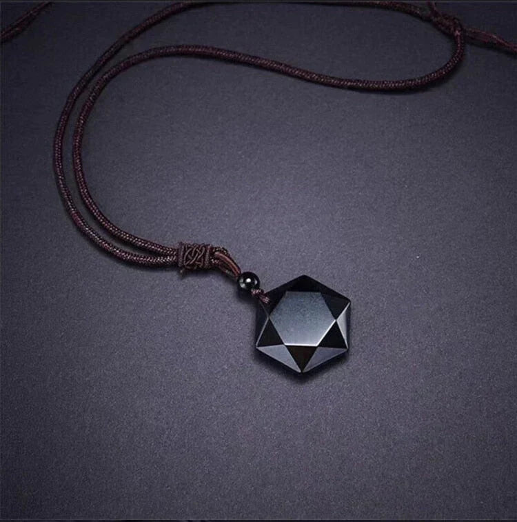NobleAura - Metaphysical Obsidian Tibetan Necklace for Protection and Spiritual Balance