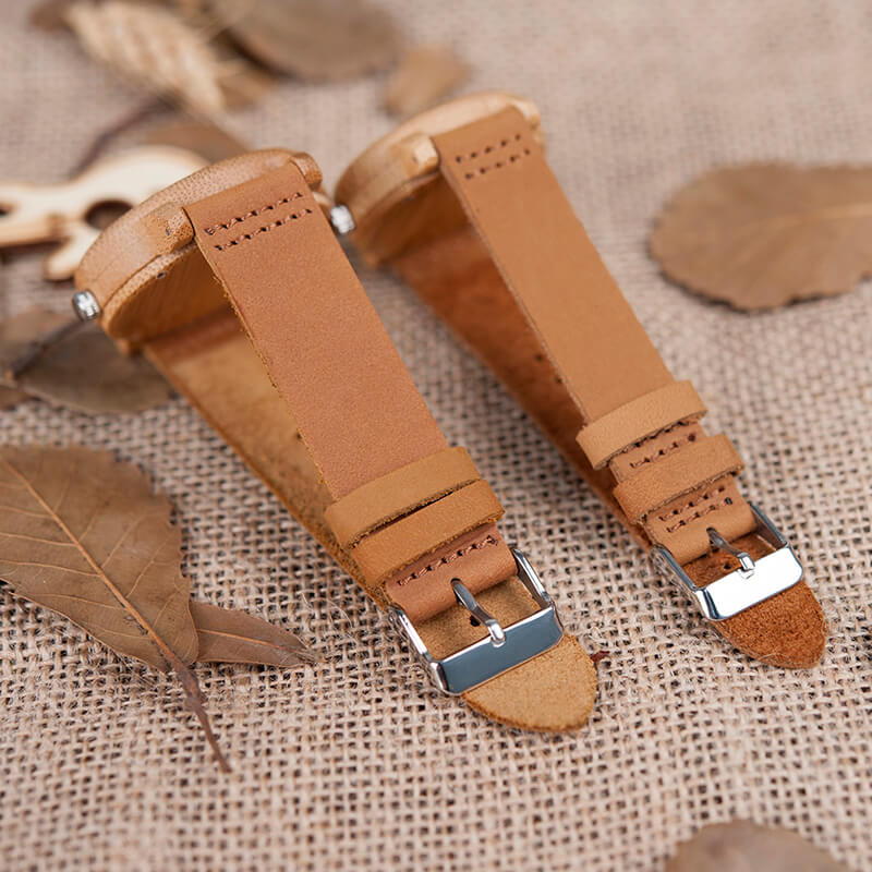 AetherLux - Elegantes Bambus-Holzarmbanduhr mit minimalistischem Design