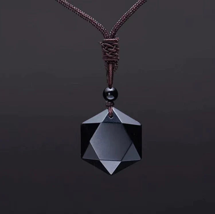NobleAura - Metaphysical Obsidian Tibetan Necklace for Protection and Spiritual Balance