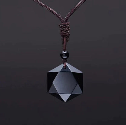 NobleAura - Metaphysical Obsidian Tibetan Necklace for Protection and Spiritual Balance