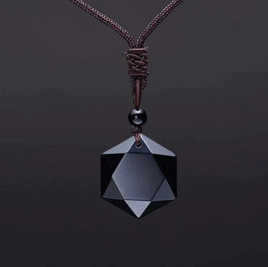 NobleAura - Metaphysical Obsidian Tibetan Necklace for Protection and Spiritual Balance