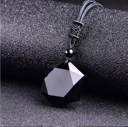 NobleAura - Metaphysical Obsidian Tibetan Necklace for Protection and Spiritual Balance
