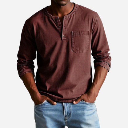 Henley Shirt für Herren - Langarm & Knöpfe für den Winter