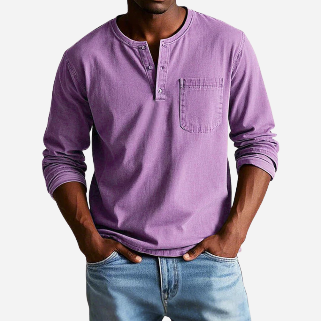 Henley Shirt für Herren - Langarm & Knöpfe für den Winter