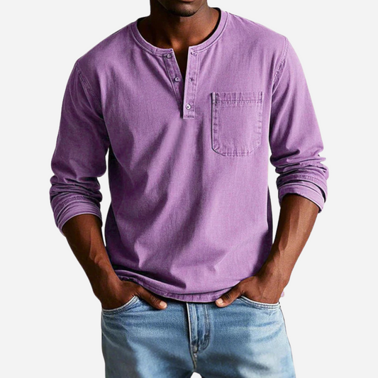 Henley Shirt für Herren - Langarm & Knöpfe für den Winter