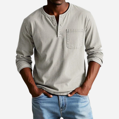 Henley Shirt für Herren - Langarm & Knöpfe für den Winter