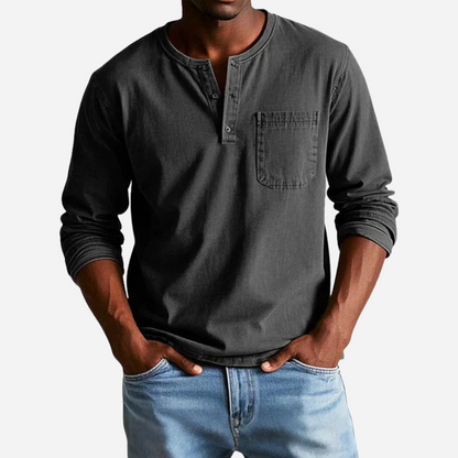 Henley Shirt für Herren - Langarm & Knöpfe für den Winter