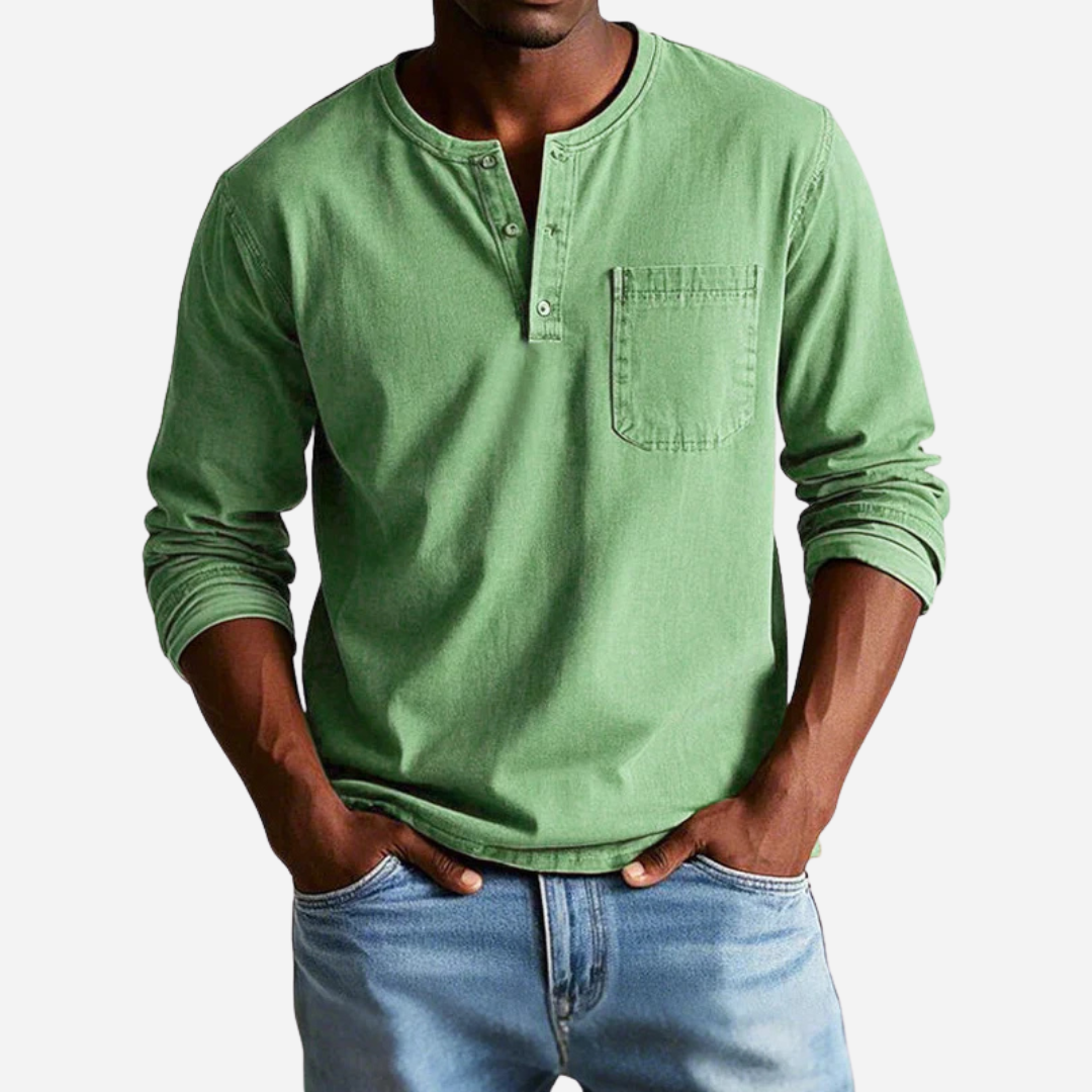 Henley Shirt für Herren - Langarm & Knöpfe für den Winter