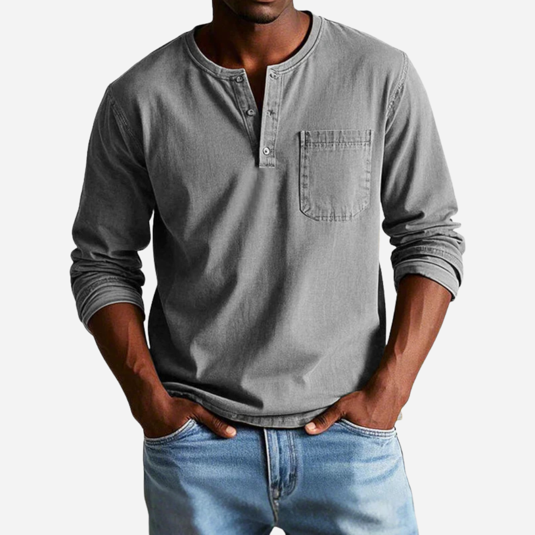 Henley Shirt für Herren - Langarm & Knöpfe für den Winter