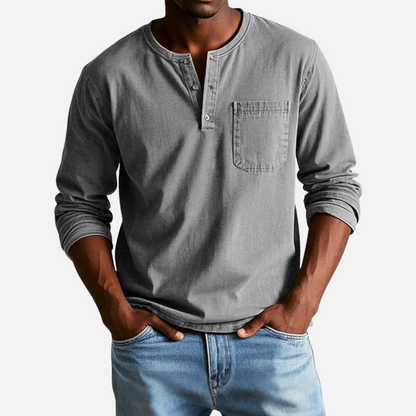 Henley Shirt für Herren - Langarm & Knöpfe für den Winter