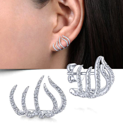 Elegante Wildkraft Klauen Ohrstecker mit AAA-CZ-Kristallen für Damen | Einzigartiges geometrisches Design