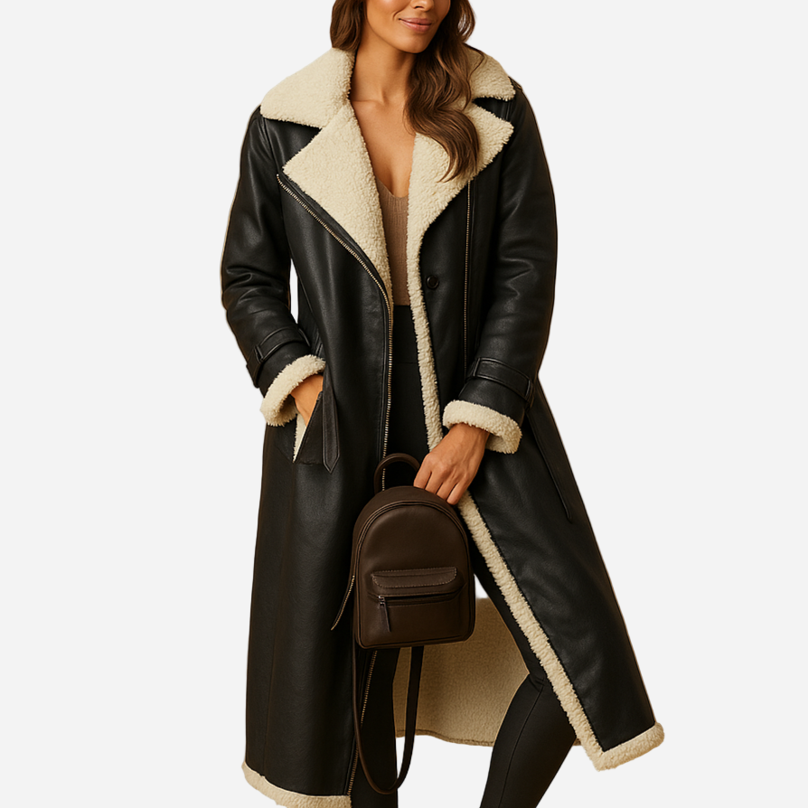Kaschmir-Mantel für Damen - Lang & Reverskragen für den Winter