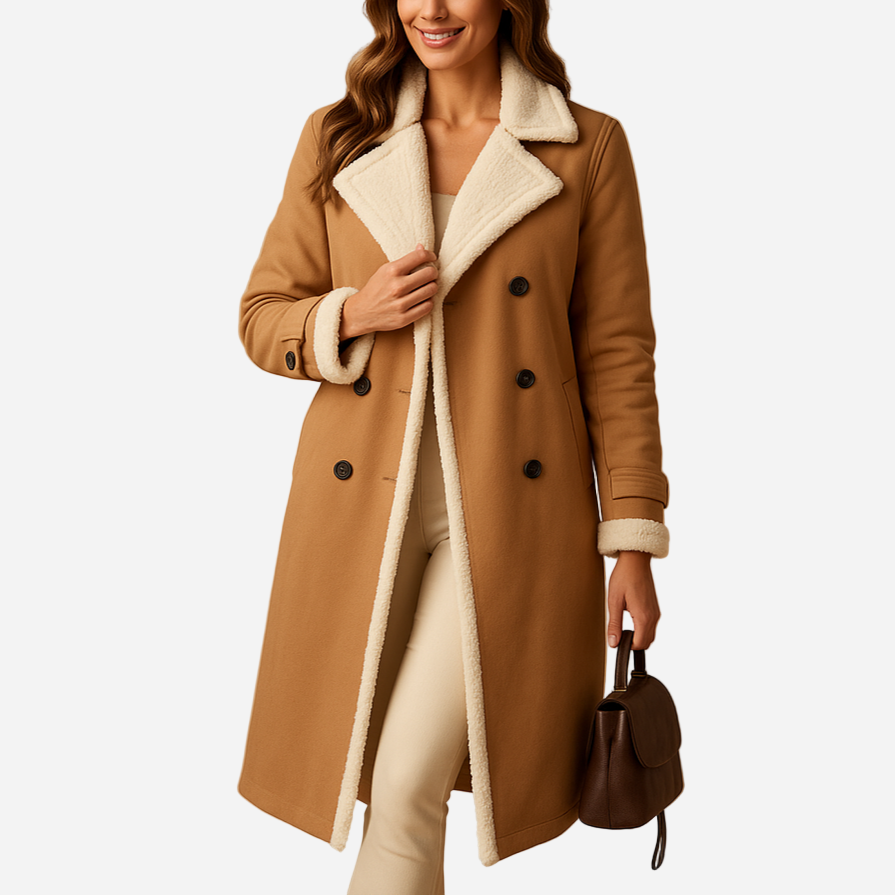 Kaschmir-Mantel für Damen - Lang & Reverskragen für den Winter