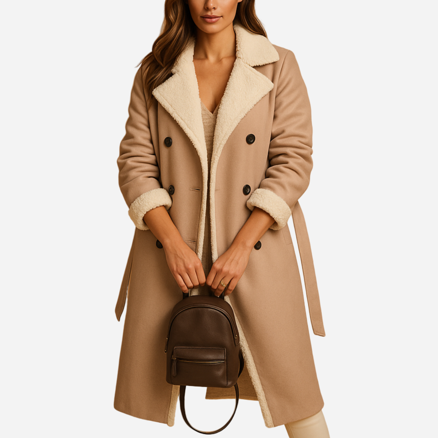 Kaschmir-Mantel für Damen - Lang & Reverskragen für den Winter