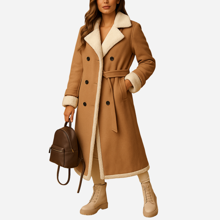 Kaschmir-Mantel für Damen - Lang & Reverskragen für den Winter
