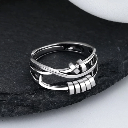 Beruhigender Anti-Angst-Spinner-Ring aus 925er Sterlingsilber - Stressabbau & Linderung von Unruhe