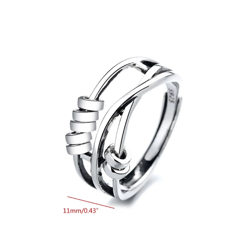 Beruhigender Anti-Angst-Spinner-Ring aus 925er Sterlingsilber - Stressabbau & Linderung von Unruhe