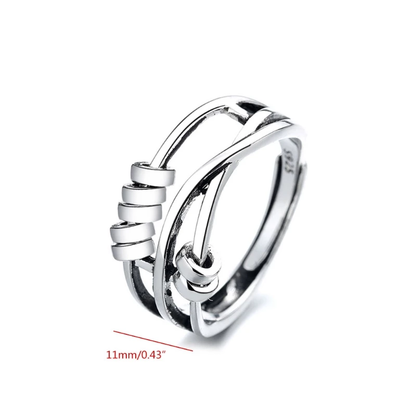 Beruhigender Anti-Angst-Spinner-Ring aus 925er Sterlingsilber - Stressabbau & Linderung von Unruhe