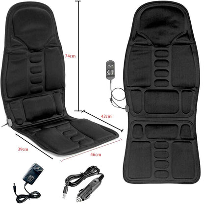 RelaxMax - Massage-Sitzkissen mit 8 Intensitäten und beheizbarem Nackenkissen – Perfekt für Auto & Zuhause