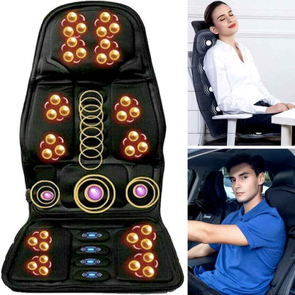 RelaxMax - Massage-Sitzkissen mit 8 Intensitäten und beheizbarem Nackenkissen – Perfekt für Auto & Zuhause