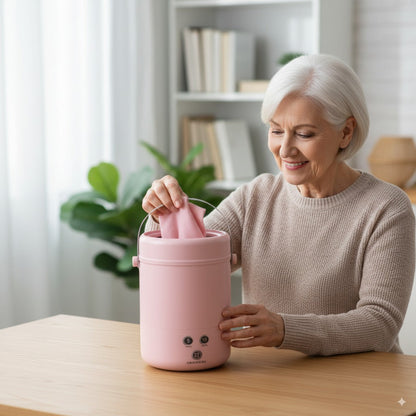 Mobile Mini Waschmaschine 8L mit Schleuderfunktion, Elektrische Reisewaschmaschine für Kleinwäsche