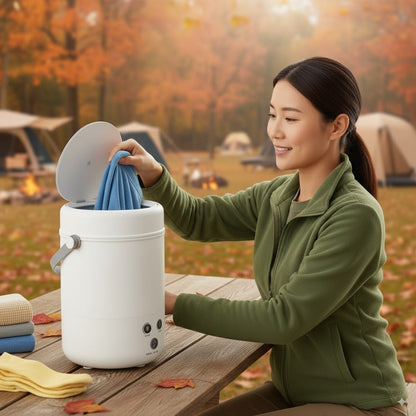 Mobile Mini Waschmaschine 8L mit Schleuderfunktion, Elektrische Reisewaschmaschine für Kleinwäsche