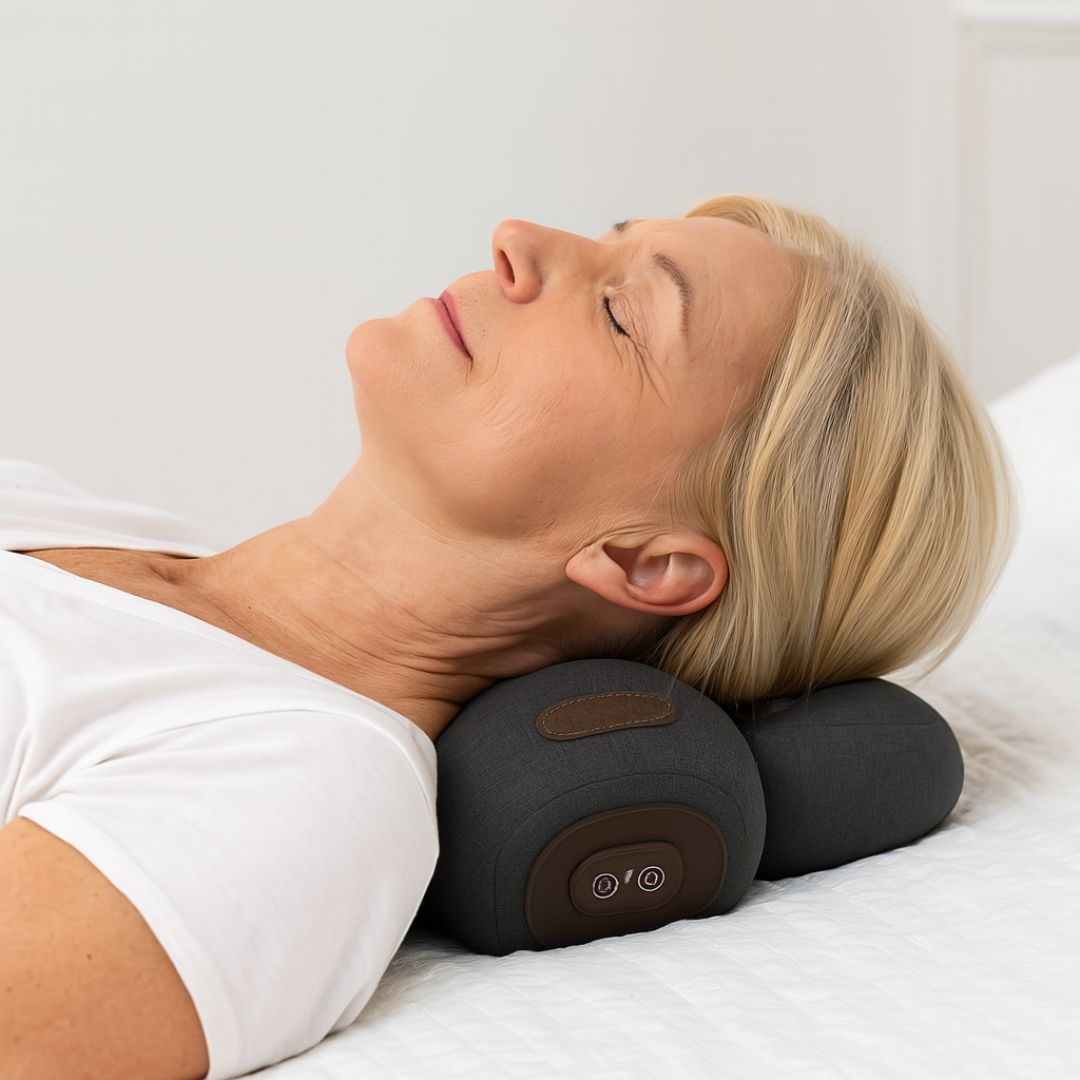 NeckEase Massagegerät: Effektive Linderung bei Nacken- & Rückenschmerzen durch Tiefenmassage & Wärme