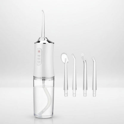 Elektrische Munddusche zur Zahnreinigung & Zahnfleischpflege – Wasser-Flosser gegen Zahnstein, inkl. 4 Düsen