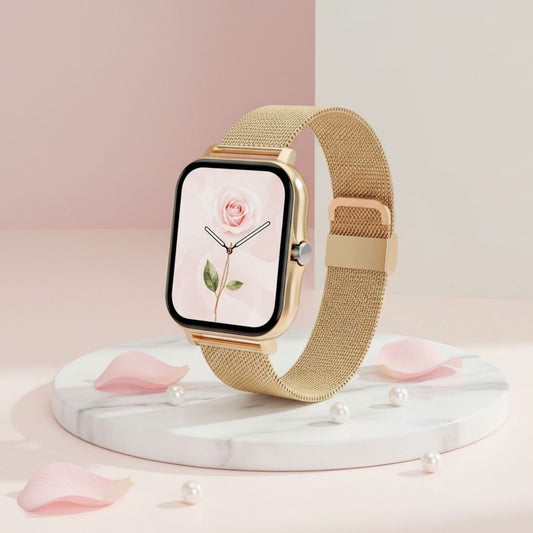 ChicTime - Damen Smartwatch mit Telefonfunktion – Fitness Tracker mit Herzfrequenz & SpO2, wasserdicht, für iOS & Android