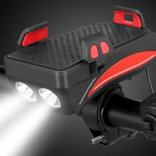 FietsPro 4-in-1 Fahrrad-Zubehör: LED-Licht, Powerbank, Klingel & Handyhalterung – Sicher durch den Herbst