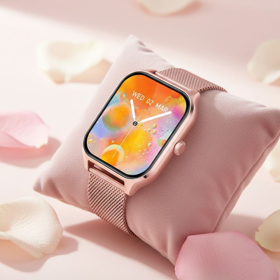 ChicTime - Damen Smartwatch mit Telefonfunktion – Fitness Tracker mit Herzfrequenz & SpO2, wasserdicht, für iOS & Android