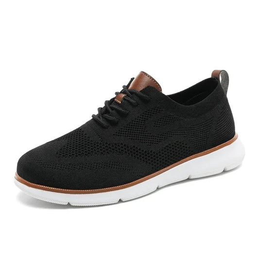 Schwarz Ergonomische Herrenschuhe mit Mesh für den Alltag