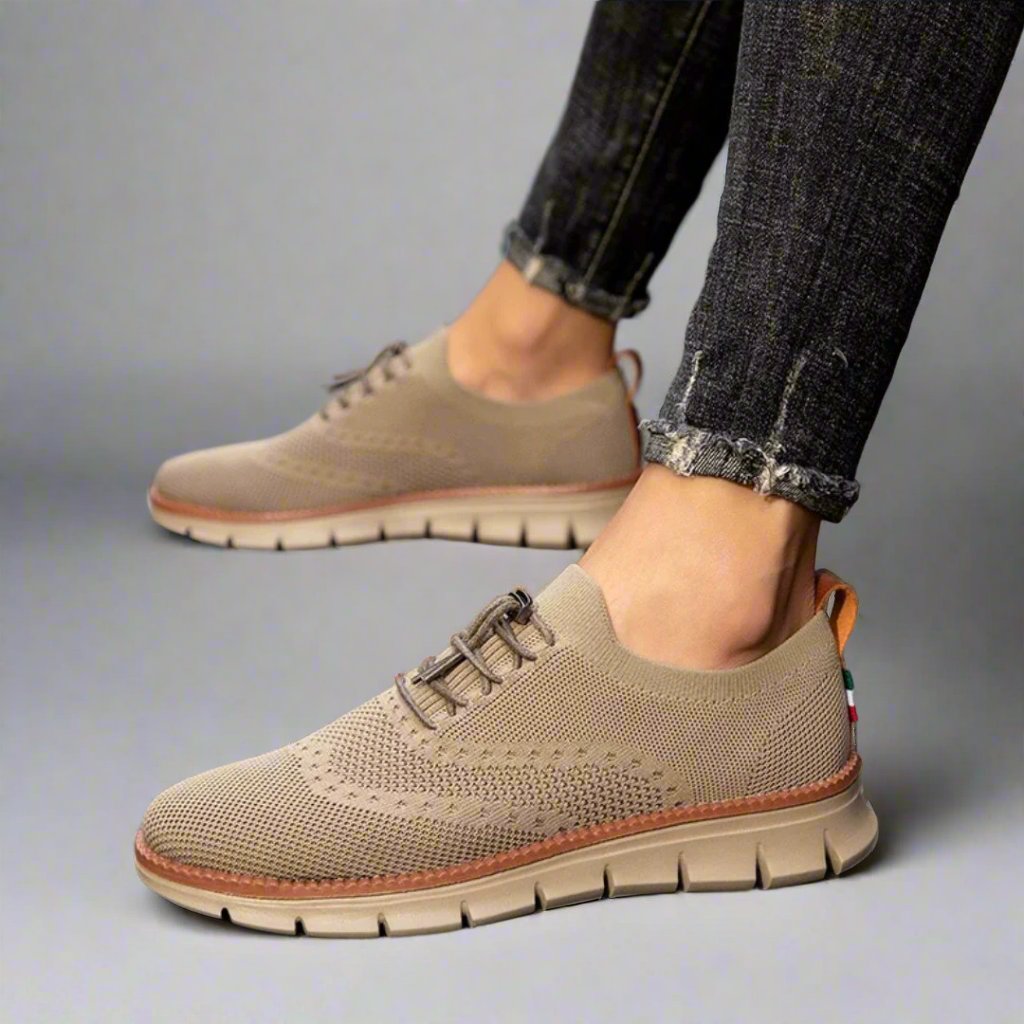Braun Ergonomische Mesh Herrenschuhe mit Schnürsenkeln für den Alltag