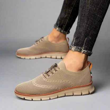 Braun Ergonomische Mesh Herrenschuhe mit Schnürsenkeln für den Alltag