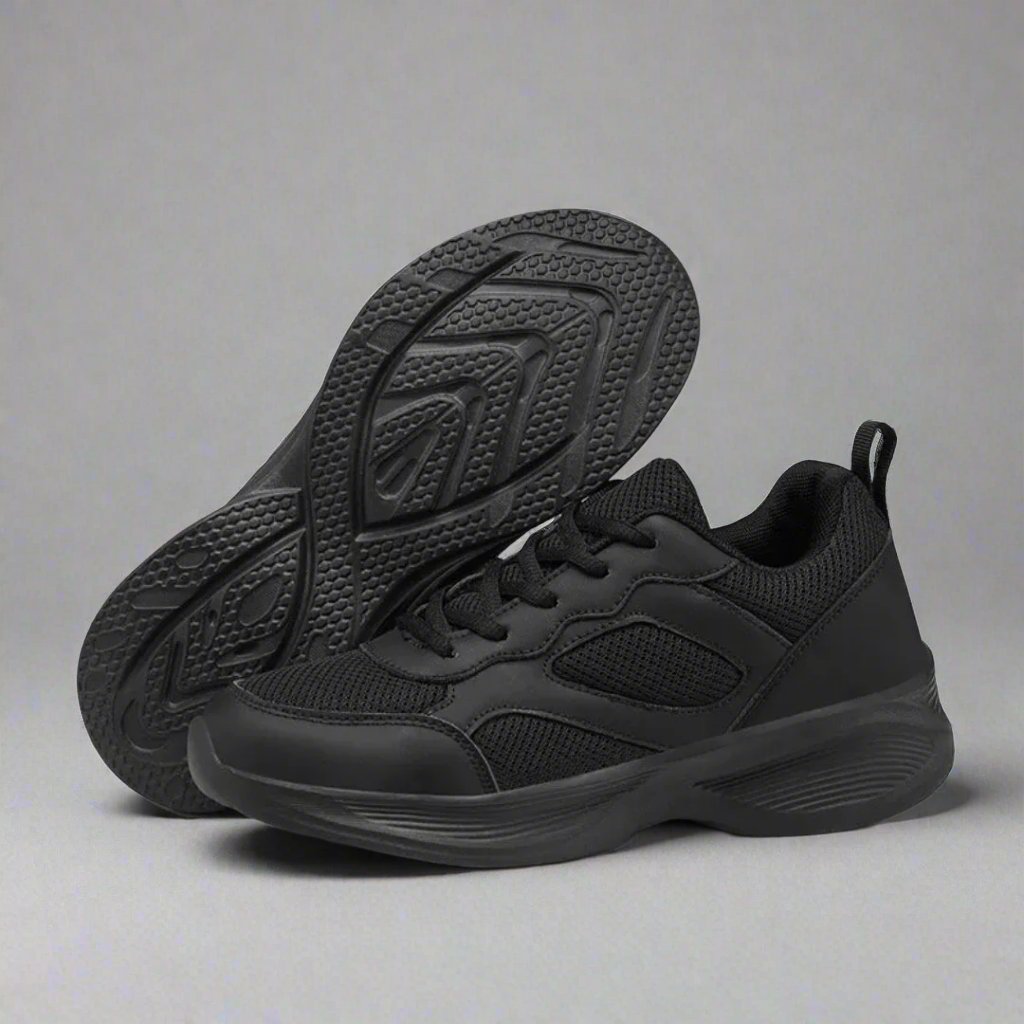 Schwarze Damenschuhe für Pflege