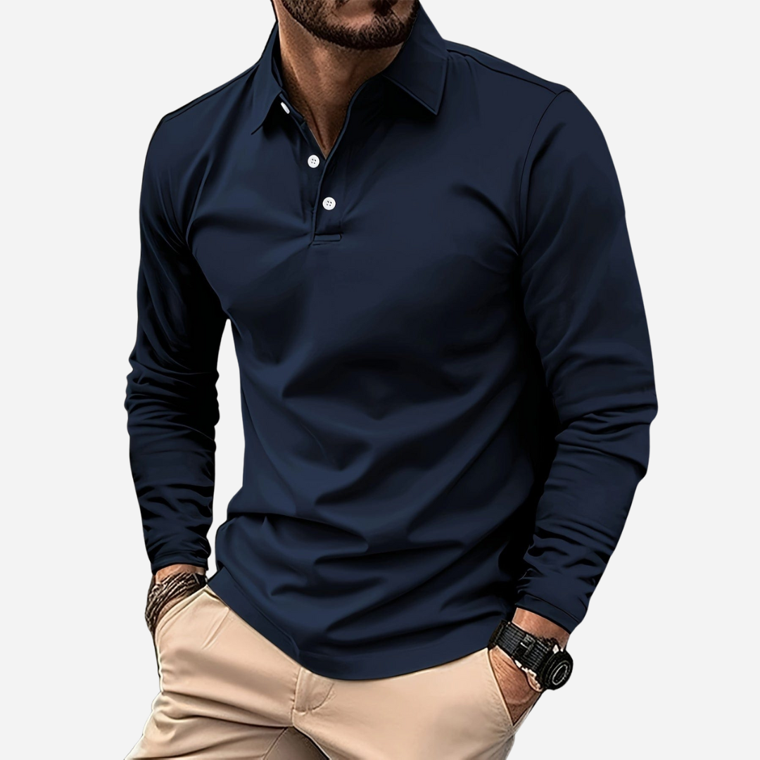 Polo Shirt für Herren - Langarm & Kragen für den Winter