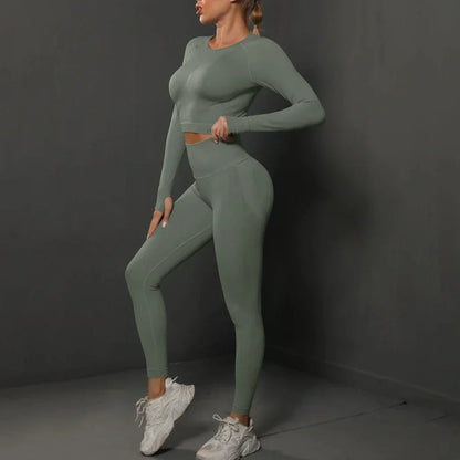 Damen Trainingsset mit Langarmshirt und Leggings
