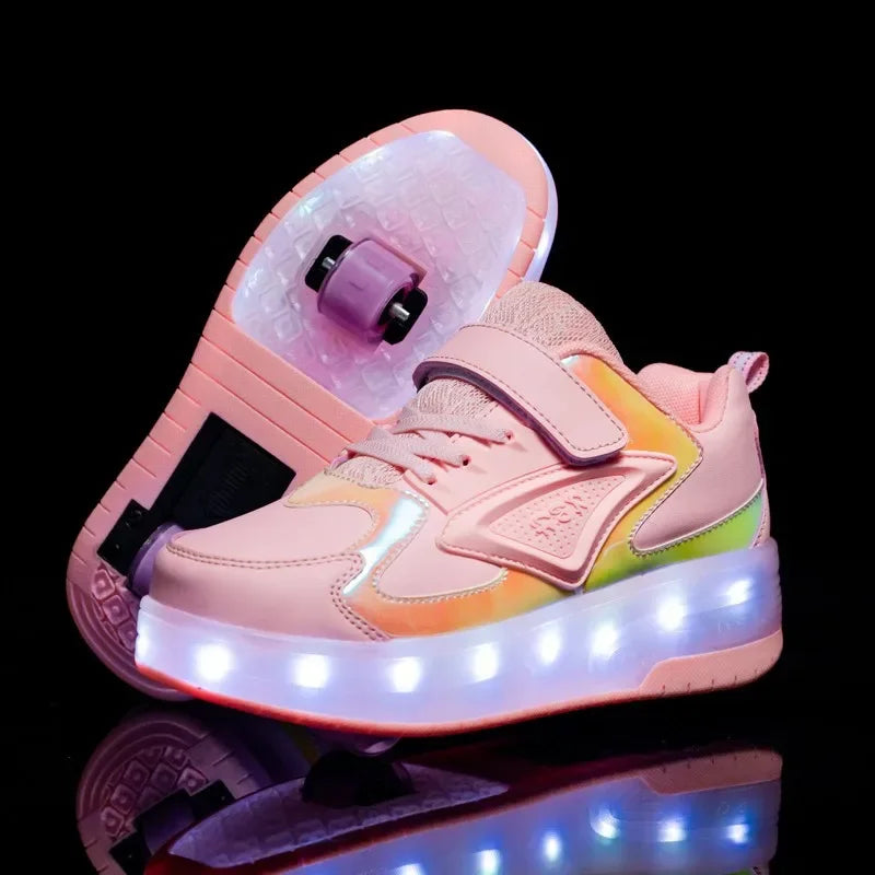 LichtRiders - Kinder LED Rollschuhe mit integrierten Rädern