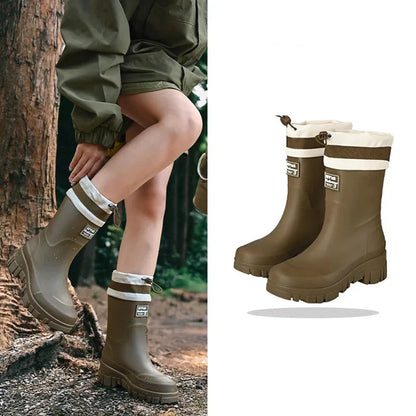Elegante Damen-Regenstiefel im Retro-Look: Wasserdicht und rutschfest für den Herbst
