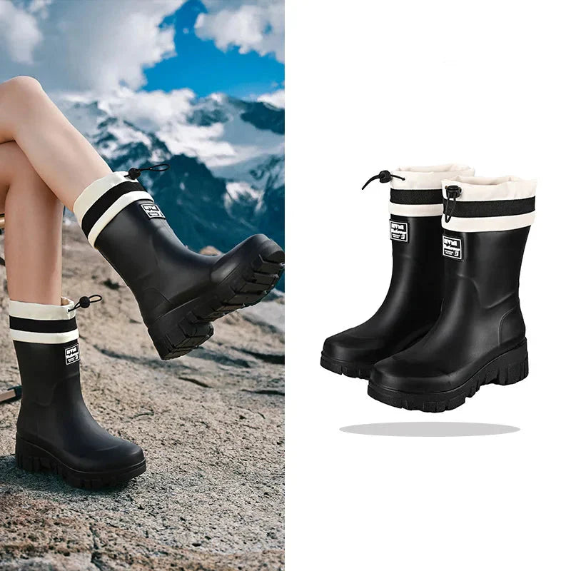 Elegante Damen-Regenstiefel im Retro-Look: Wasserdicht und rutschfest für den Herbst